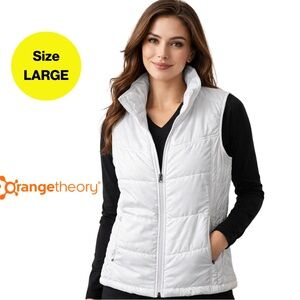 OTF x PORT AUTHORITY 🤍 Women's White Quilted Puffer Vest, Pockets (Women’s Large